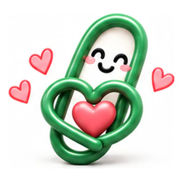 사랑해요 반응을 표현하는 초록색 ClipMate 캐릭터