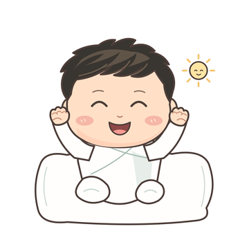 좋은 아침 감정과 일상을 표현하는 아기 캐릭터