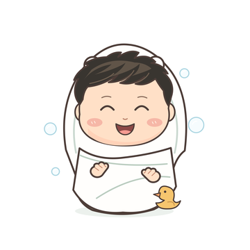 목욕했어요 감정과 일상을 표현하는 아기 캐릭터