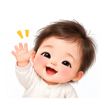안녕! 감정을 표현하는 포근한 신생아 캐릭터