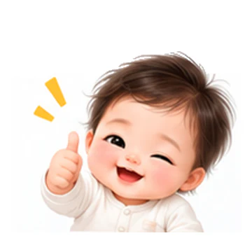 좋아요! 감정을 표현하는 포근한 신생아 캐릭터