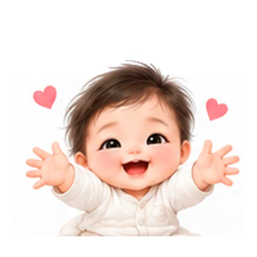 보고 싶어요 감정을 표현하는 포근한 신생아 캐릭터