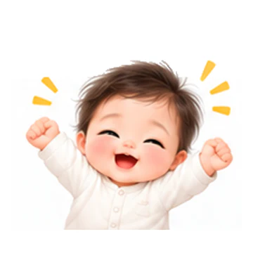 신나요! 감정을 표현하는 포근한 신생아 캐릭터