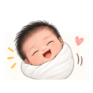 안녕! 감정을 표현하는 베넷 포대기 신생아 캐릭터