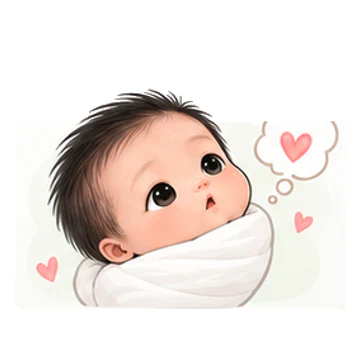 보고 싶어요 감정을 표현하는 베넷 포대기 신생아 캐릭터