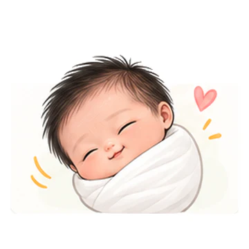 고마워요 감정을 표현하는 베넷 포대기 신생아 캐릭터