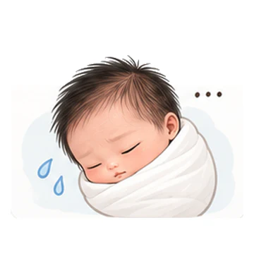 미안해요 감정을 표현하는 베넷 포대기 신생아 캐릭터