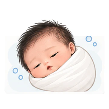 졸려요 감정을 표현하는 베넷 포대기 신생아 캐릭터